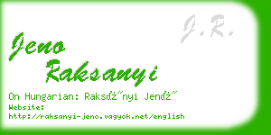 jeno raksanyi business card